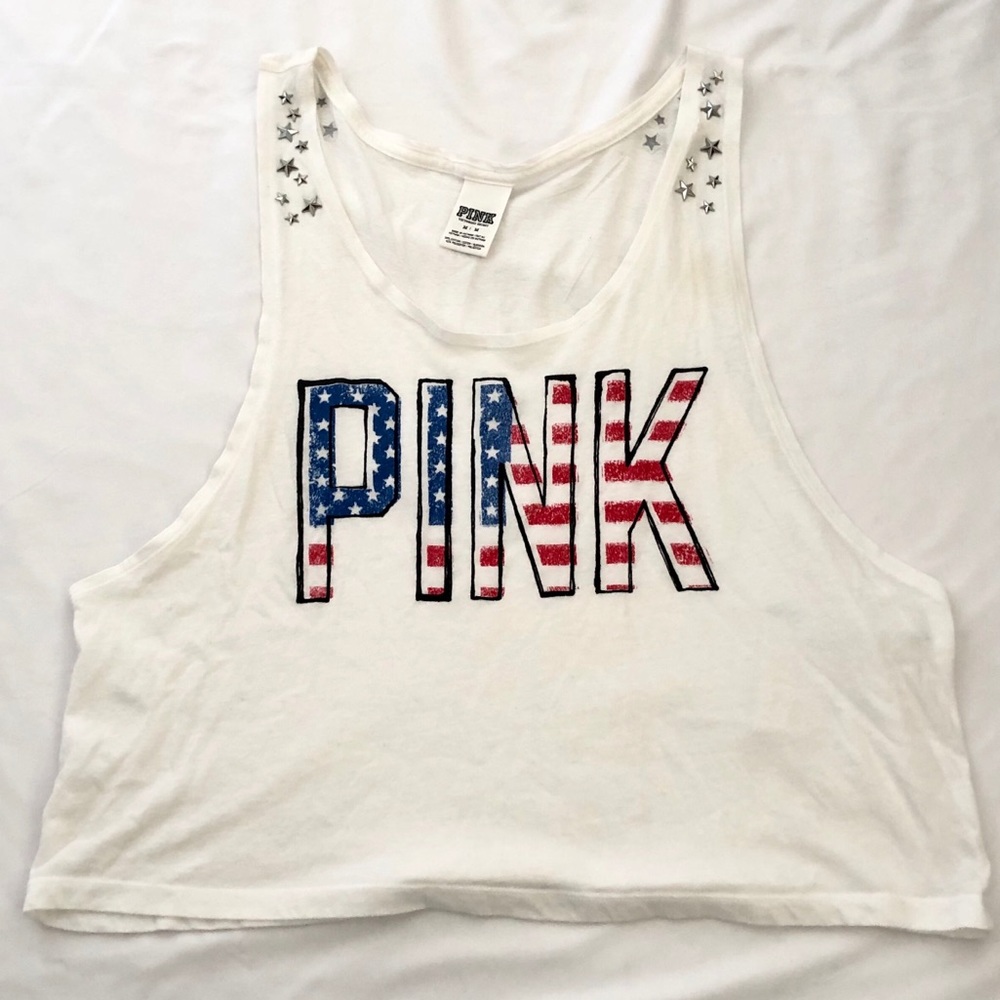VS Pink US Flag tank sz M 4th of July
